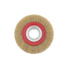 Щетка для точила, 150 мм, посадка 32 мм, плоская, латунированная витая проволока Matrix