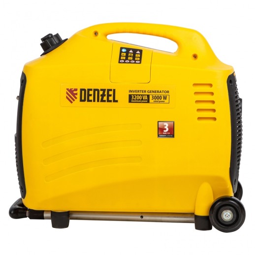 Генератор инверторный GT-3200iSE, 3.2 кВт, 230 В, бак 6 л, закрытый корпус, электростартер Denzel