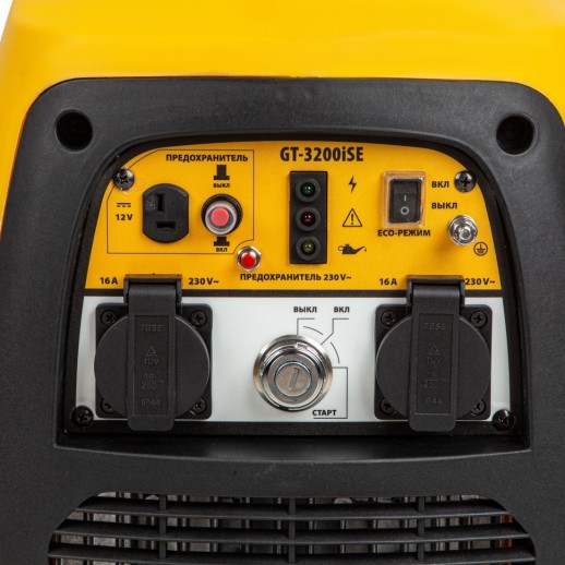 Генератор инверторный GT-3200iSE, 3.2 кВт, 230 В, бак 6 л, закрытый корпус, электростартер Denzel