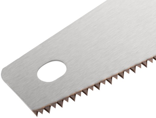 Ножовка по дереву, средний каленый зуб 7 ТPI, 2D заточка, пластиковая прорезиненная ручка 400 мм