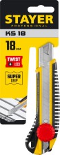 STAYER KS-18, 18 мм, нож с винтовым фиксатором, Professional (09161)