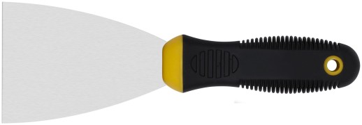 Шпатель, нерж.сталь, черно-желтая прорезин.ручка  3" ( 75 мм)