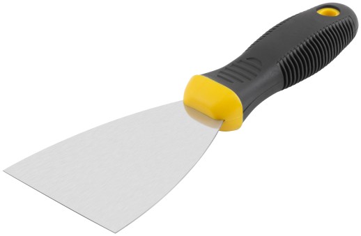 Шпатель, нерж.сталь, черно-желтая прорезин.ручка  3" ( 75 мм)