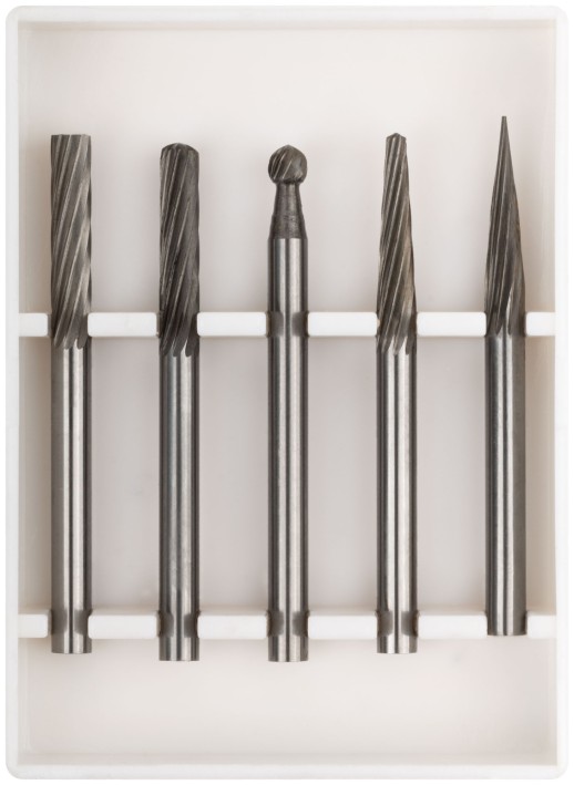 Шарошки карбидные Профи, штифт 3 мм (мини), набор  5 шт.