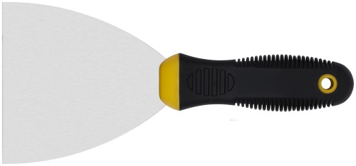 Шпатель, нерж.сталь, черно-желтая прорезин.ручка  4" (100 мм)