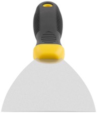 Шпатель, нерж.сталь, черно-желтая прорезин.ручка  4" (100 мм)