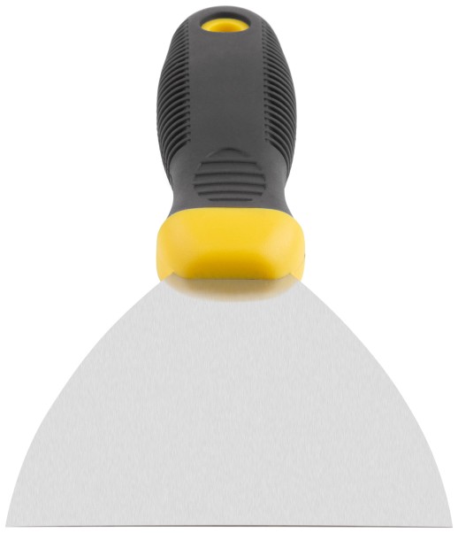 Шпатель, нерж.сталь, черно-желтая прорезин.ручка  4" (100 мм)