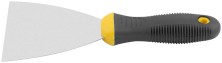 Шпатель, нерж.сталь, черно-желтая прорезин.ручка  4" (100 мм)