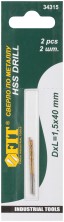 Сверла HSS по металлу, титановое покрытие, в блистере 1,5 мм (2 шт.)