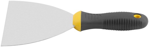 Шпатель, нерж.сталь, черно-желтая прорезин.ручка  5" (125 мм)
