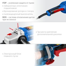 ЗУБР 2600 Вт, d230 мм, УШМ, Профессионал (УШМ-П230-2600 П)