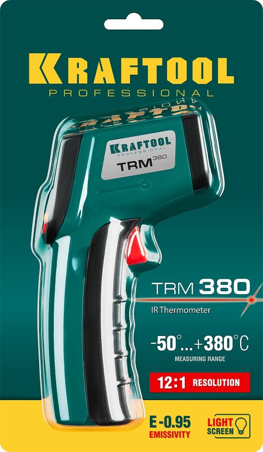 KRAFTOOL TRM-380, -50° +380°С, пирометр инфракрасный (45707-380)