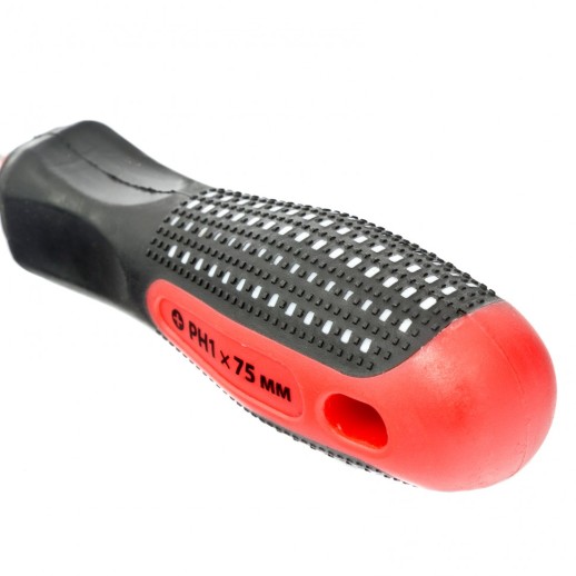 Отвертка Fusion, PH1 х 75 мм, CrV, трехкомпонентная рукоятка "Anti slip" Matrix