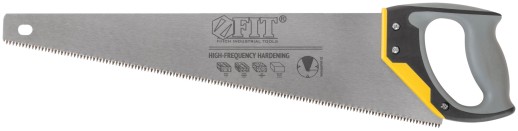 Ножовка по дереву, средний каленый зуб 7 ТPI, 3D заточка, 3К пласт.прорезиненная ручка, Профи 500 мм