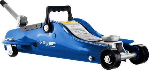 ЗУБР Т-65, 2.5 т, 90 - 360 мм, подкатной домкрат с низким подхватом и поворотной ручкой, Профессионал (43057-2.5)