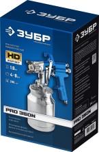 ЗУБР PRO 350N, 1.8 мм, пневматический краскопульт с нижним бачком, Профессионал (06451-1.8)