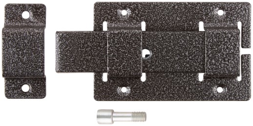 Задвижка накладная усиленная для дверей, прямоугольный ригель, серебро