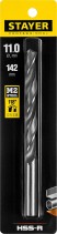 STAYER HSS-R, 11.0 х 142 мм, быстрорежущая сталь P6M5, сверло по металлу, Professional (29602-11)