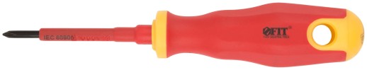 Отвертка изолированная 1000 В, CrV сталь, прорезиненная ручка  3х60 мм РН0