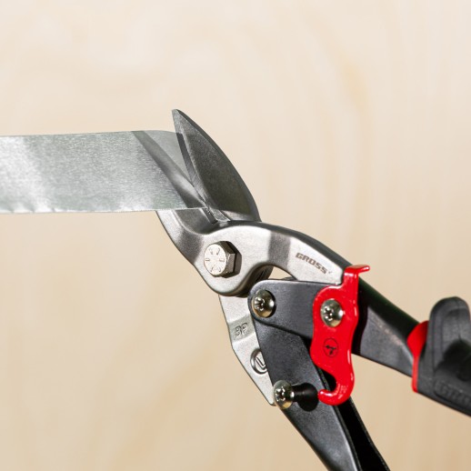 Ножницы по металлу "Piranha", 250 мм, прямой и левый рез, сталь СrMo, двухкомпонентные рукоятки Gross