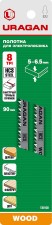 URAGAN T301CD, T-хвост., по дереву, HCS, шаг 4 мм, 100 мм, 2 шт, полотна для лобзика (159473-4)