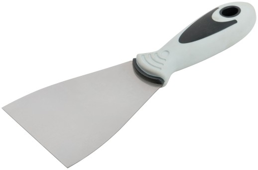 Шпатель, нерж.сталь, прорезиненная ручка  80 мм