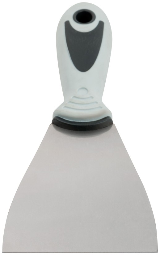 Шпатель, нерж.сталь, прорезиненная ручка  80 мм