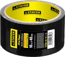 STAYER 48 мм, 10 м, черная, армированная лента, Professional (12086-50-10)