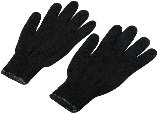 Перчатки вязаные утепленные, полушерстяные, двойной вязки (3 нити)