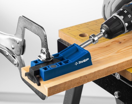 ЗУБР два отверстия, двойной кондуктор для глухих отверстий, Профессионал (30091)