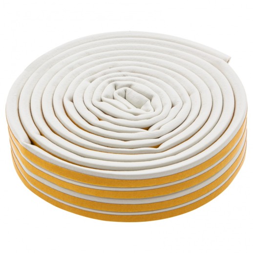 Уплотнитель резиновый, 12 м, профиль "D", белый Сибртех