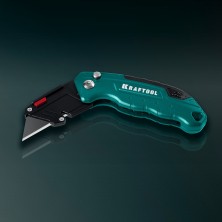 KRAFTOOL KOMPAKT-А24, универсальный складной нож с трапециевидным лезвием (09242)