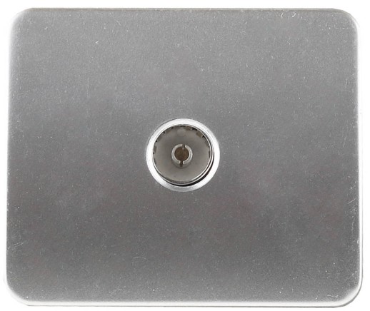 СВЕТОЗАР Гамма, телевизионная, без вставки и рамки, цвет светло-серый металлик, электрическая розетка (SV-54115-SM)