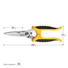 STAYER COBRA, 200 мм, Универсальные технические ножницы, Professional (23227)
