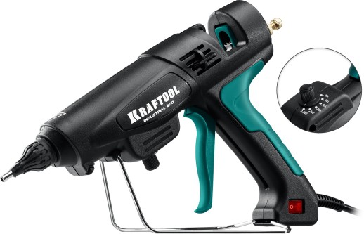 KRAFTOOL Industrial 400, d 11 - 12 мм, 50 г/мин, 130 - 230°C, электрический термоклеевой пистолет (06843-300-12)