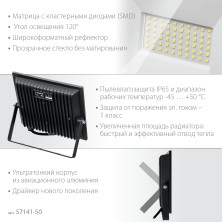 ЗУБР ПСК-50, 50 Вт, 6500 К, IP 65, светодиодный прожектор, Профессионал (57141-50)