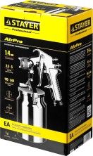 STAYER AirPro S, EA 1.4 мм, пневматический краскопульт с нижним бачком, Professional (06477-1.4)