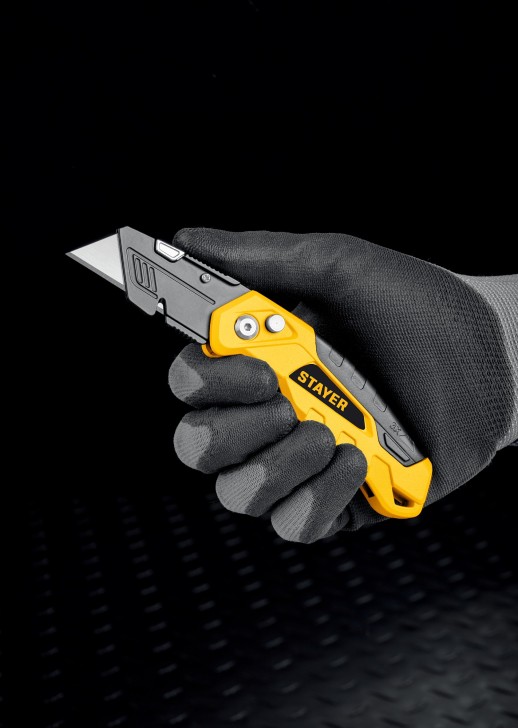 STAYER Hercules-А24, универсальный металлический нож с трапециевидным лезвием (0946)