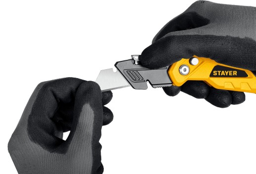 STAYER Hercules-А24, универсальный металлический нож с трапециевидным лезвием (0946)